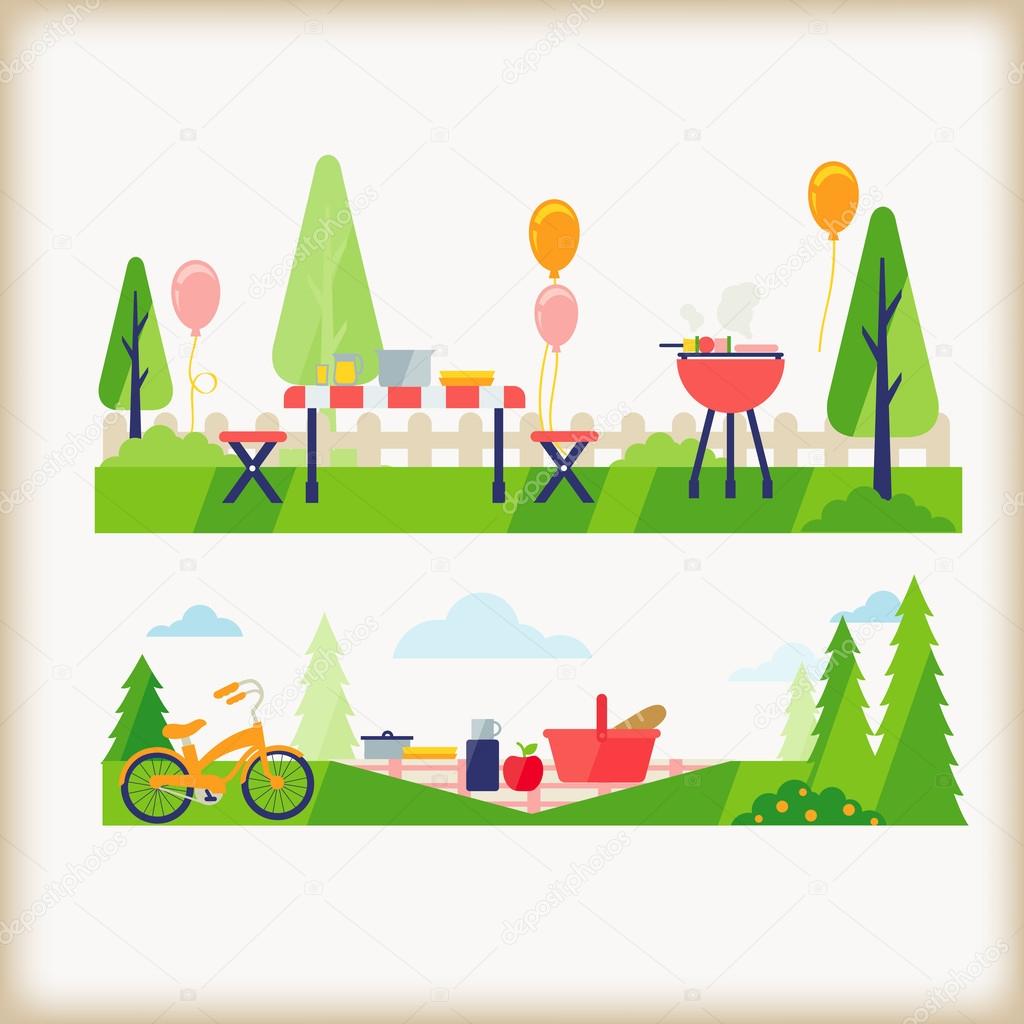 Backyard bbq and picnic