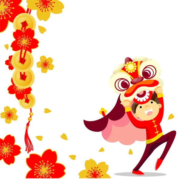 Nouvel an chinois carte de vœux — Image vectorielle