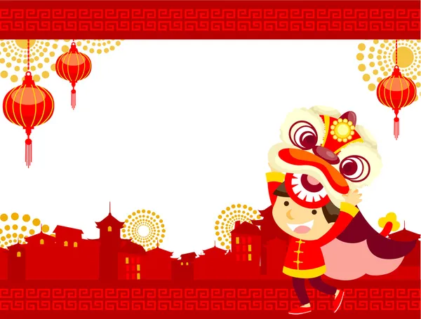 Nouvel an chinois carte de vœux — Image vectorielle