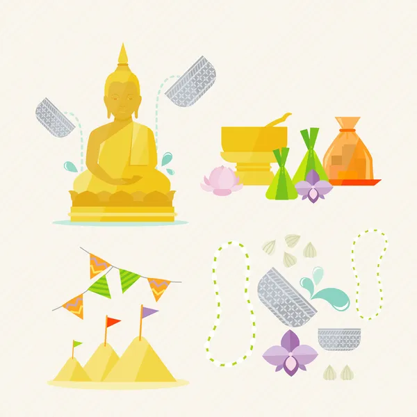 Thai New Year celebration — Stock Vector