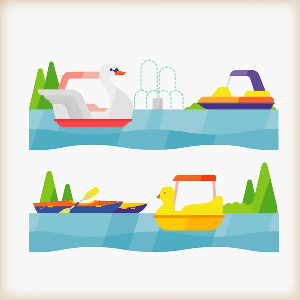 Botes de pedal — Vector de stock