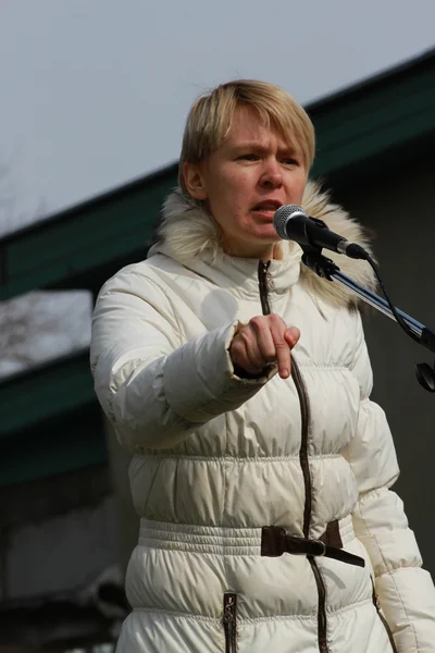 Yevgeniya Chirikova. Environmental rally in Tomilino — Stock Photo, Image