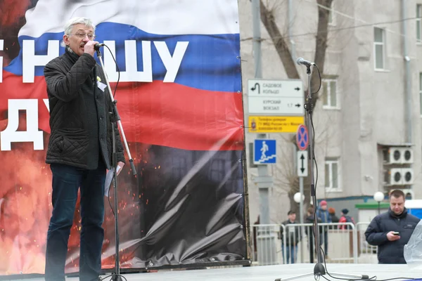 Oleg Orlov sur la marche pour la paix à l'appui de l'Ukraine — Photo