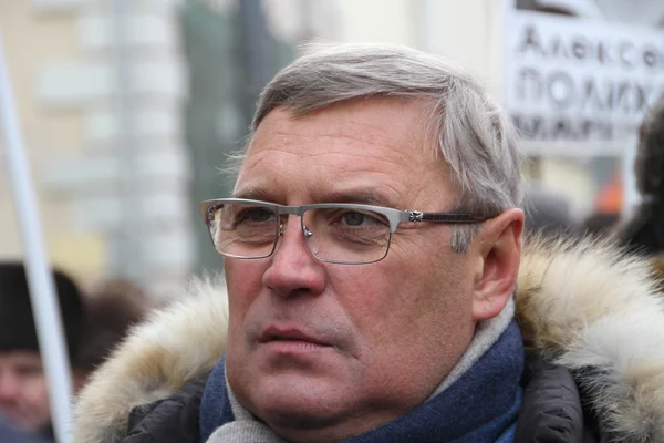 El político ruso Mikhail Kasyanov en una marcha en apoyo de los presos políticos —  Fotos de Stock