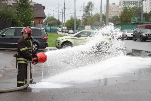 Unknown Russian firefighter — Stock Photo, Image