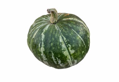 Beyaz arkaplanda izole edilmiş gerçekçi balkabağı, Cadılar Bayramı sembolü