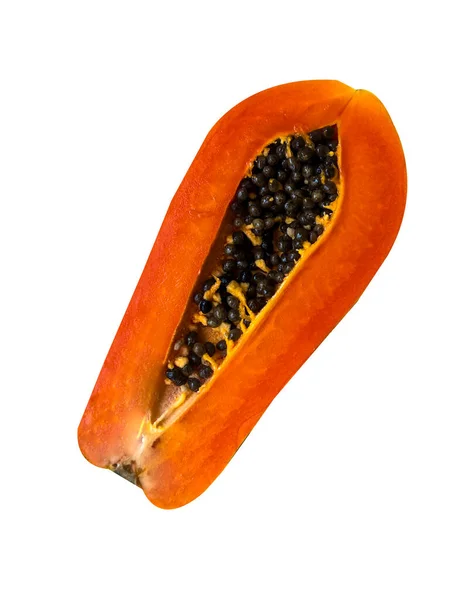 Foto Fruta Tropical Papaya Sobre Fondo Blanco Aislar —  Fotos de Stock