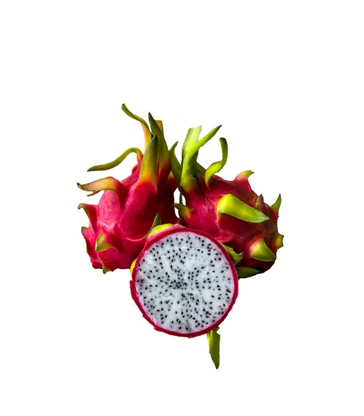 Foto Drago Frutta Tropicale Uno Sfondo Bianco Isolare — Foto Stock