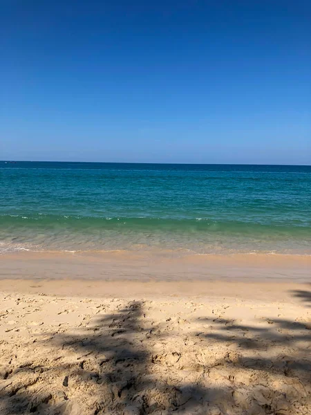 Plaża Palmy Morze Andaman Tajlandii Wyspie Phuket — Zdjęcie stockowe