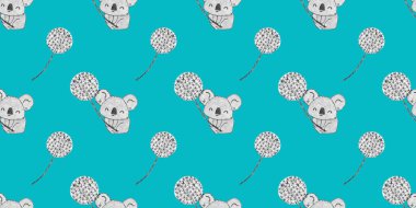 Oyuncak ayılı sevimli, pürüzsüz desenli çocuklar çiziyor.