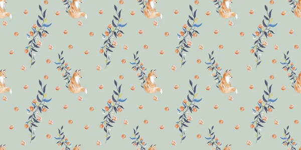 Bir tilki ile sevimli, pürüzsüz desenli çocuklar çiziyor.