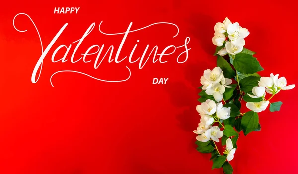 Šťastného Valentýna Karta Line Prapor Blahopřání Byt Ležel Valentýna Krásné — Stock fotografie