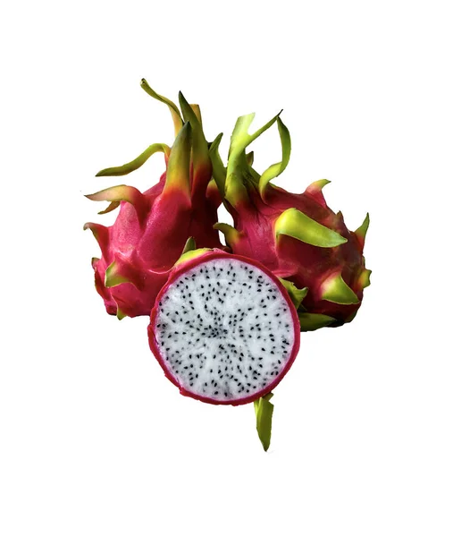 Foto Tropische Frucht Drache Auf Weißem Hintergrund Isolieren — Stockfoto