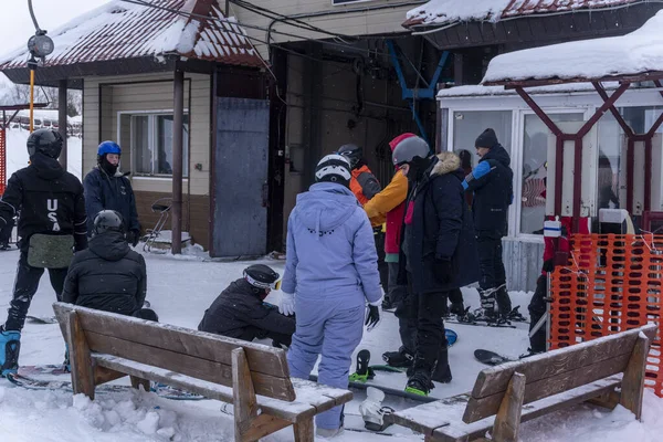 Fedotovo Russia January 2022 People Ski Resort Ski Lift — Stock Photo, Image