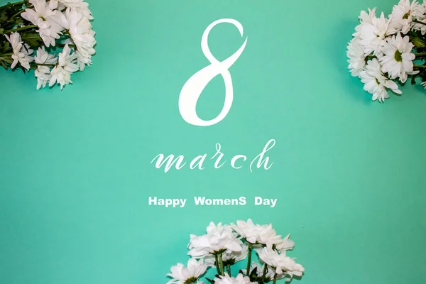 Mart Uluslararası Kadınlar Günü Düz Yat Afiş Mart Tan Kalma — Stok fotoğraf