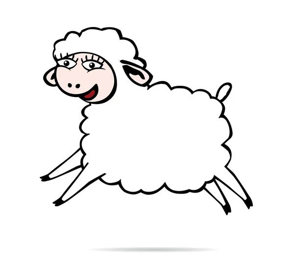Sheep jumps — Stock Vector