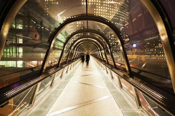 Night on a modern footbridge