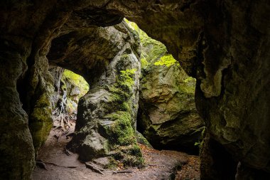 cave in Little Switzerland, Luxembourg, in autumn