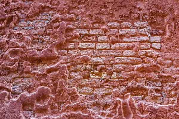 Background Texture Red Brick Wall Running Plaster — Stock Fotó