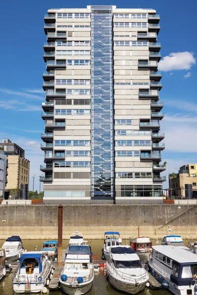 Cologne, NRW, Germany - July 30, 2022: crane houses at the Rheinauhafen in Cologne. Rheinauhafen is an urban regeneration project in Cologne, the largest city in North Rhine-Westphalia