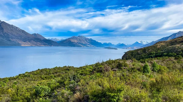 View Lake Wakatipu New Bennetts Bluff Scenic Lookout Way Glenorchy — стоковое фото