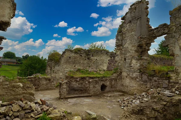Ruínas Cénicas Escavações Arqueológicas Destruiu Antigo Castelo Pidzamochok Região Buchach — Fotografia de Stock