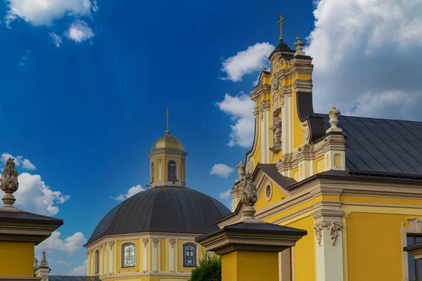 Ancient Basilian Monastery Chervonohrad Krystynopil Outdoors Domes Close Blue Sky — стокове фото