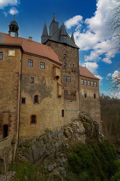 Древний Замок Крибштайн Снаружи Саксония Восточная Германия Знаменитое Туристическое Направление — стоковое фото