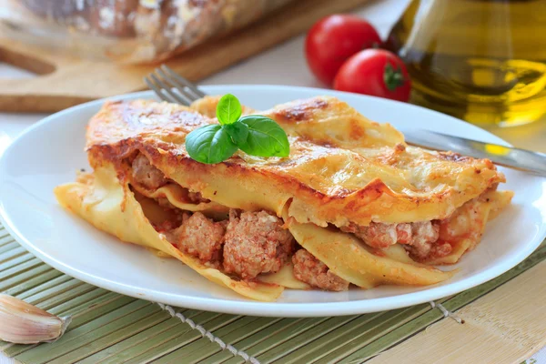 Lasagne met rundvlees — Stockfoto