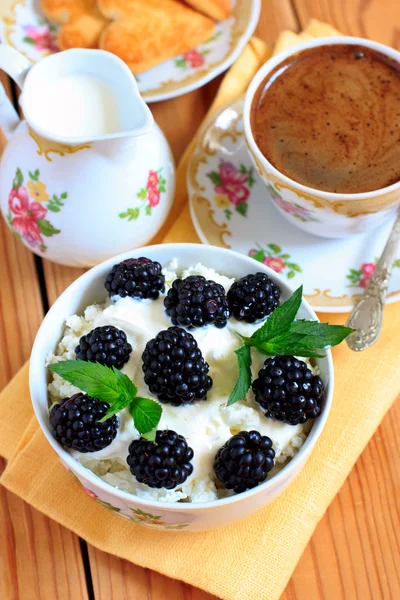 Cottage cheese with berries — Stock Photo, Image