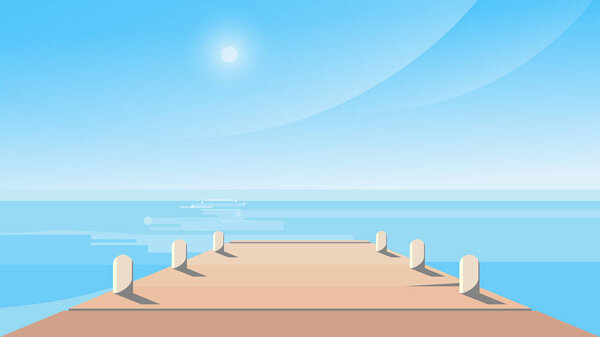 Морской пирс в солнечный день.