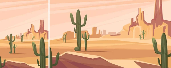 Τεξανό τοπίο έρημο. — Διανυσματικό Αρχείο