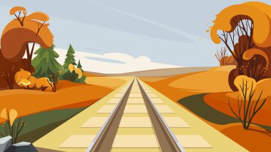 Railroad in autumn season.