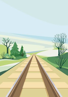 Railroad in spring season.