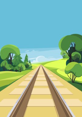 Railroad in summer season.