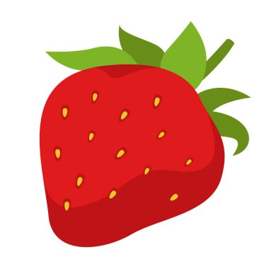 Çilekli üç çeyrek manzara. Çizgi film tarzında dut..