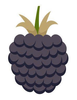 Böğürtlen manzaralı. Çizgi film tarzında dut..