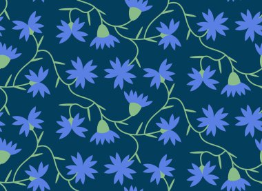 Çiçekli kusursuz bir desen. Düz biçimdeki güzel tasarım.