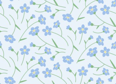 Myosotis 'te pürüzsüz desen. Doğa dokusu düz biçimdedir..