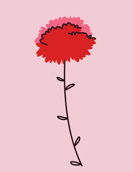 Carnation Doodle Style Beautiful Garden Flower — Stockvektor