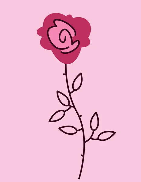 Rose Doodle Style Beautiful Garden Flower — Stockvektor