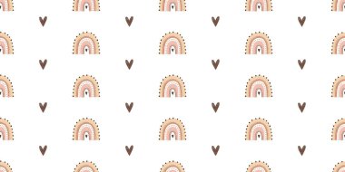 Boho gökkuşağı, perili duvar, tekstil, giysi desenli şirin, çocuksu, pürüzsüz desen.