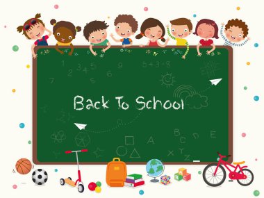 Okul öncesi çocukların eğitimi, metin girişiniz, vektörünüz, illüstrasyonunuz için yer