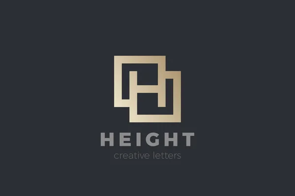 List Logo Design Luxury Fashion Elegancki Wzór Wektorowy Kwadratowy Styl — Wektor stockowy