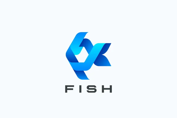 Fish Logo För Skaldjur Market Shop Restaurang Vektor Mall Band — Stock vektor