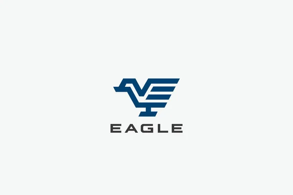Eagle Logo Křídla Vektorový Design Šablony Lineární Styl Geometrický Pták — Stockový vektor