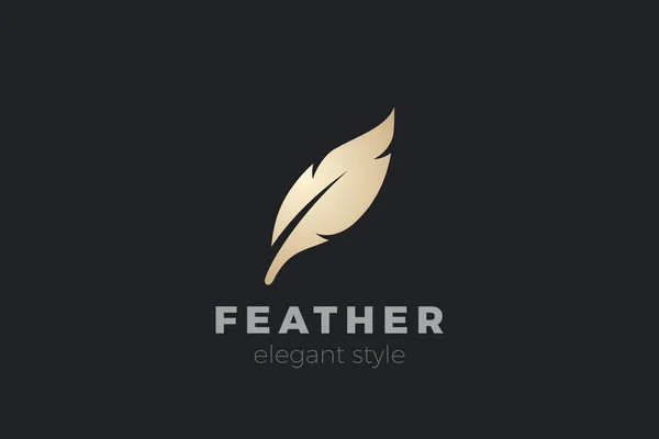 Lawyer Writer Logo Feather Quill Symbol Vector Design Template — Vettoriale Stock