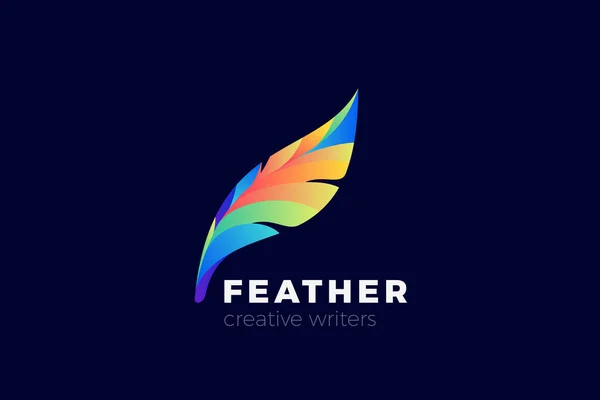 Feather Quill Logo Education 템플릿 스타일 — 스톡 벡터