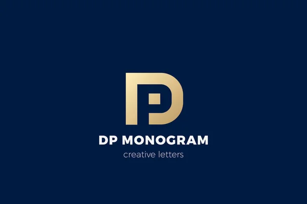 Monogram Logo Letter Vector Ontwerp Template Linear Outline Negatieve Ruimte — Stockvector