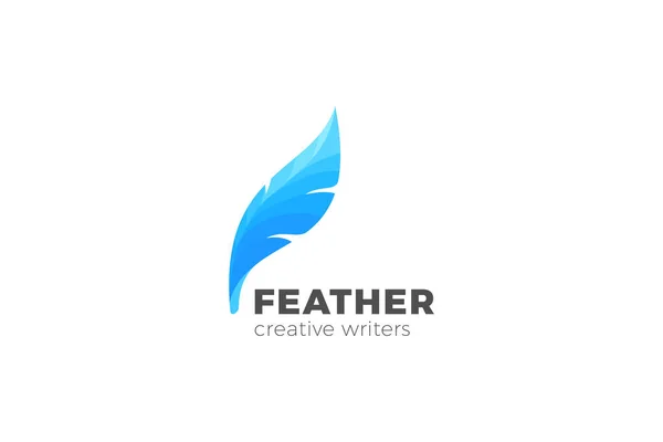 Lawyer Writer Logo Feather Quill Symbol Vector Design Template —  Vetores de Stock